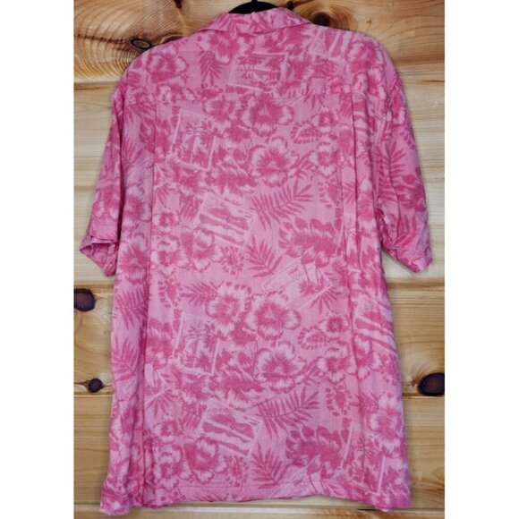 Ocean & Coast Shirt Mens Large Tropical Print Camp Wooden Button Travel - Picture 15 of 16